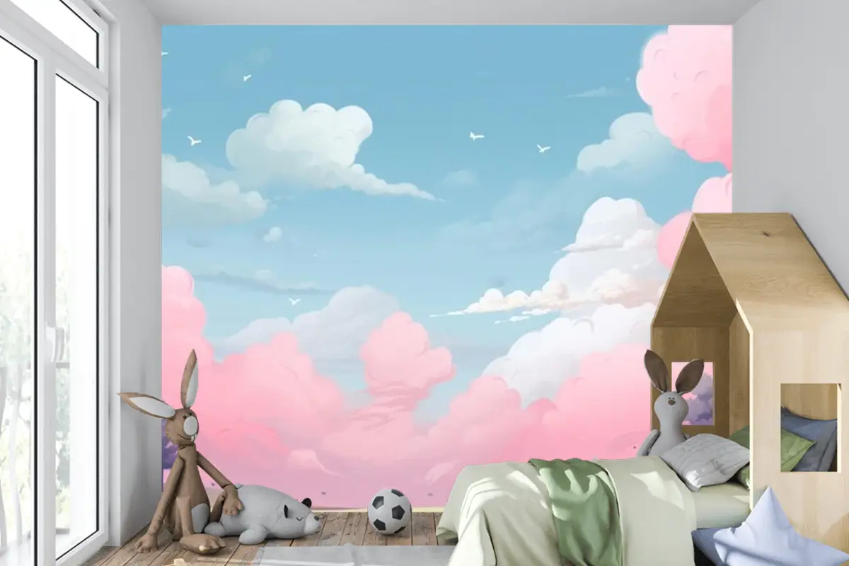 Çocuk Odası Duvar Kağıdı Duvarı İçin Seçilen Dijital Sanat