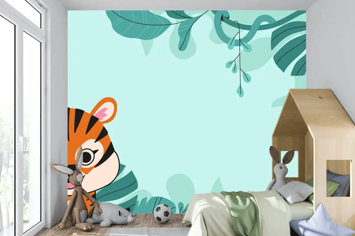 Uluslararası Kaplan Günü Farkındalığı Çocuk Odası Duvar Kağıdı  Için Düz Arka Plan