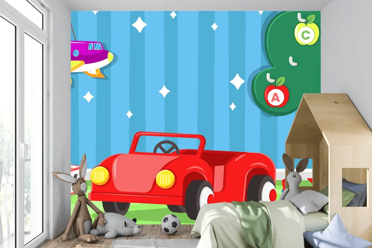 Düz Tasarım Noel Oyuncakları Çocuk Odası Duvar Kağıdı