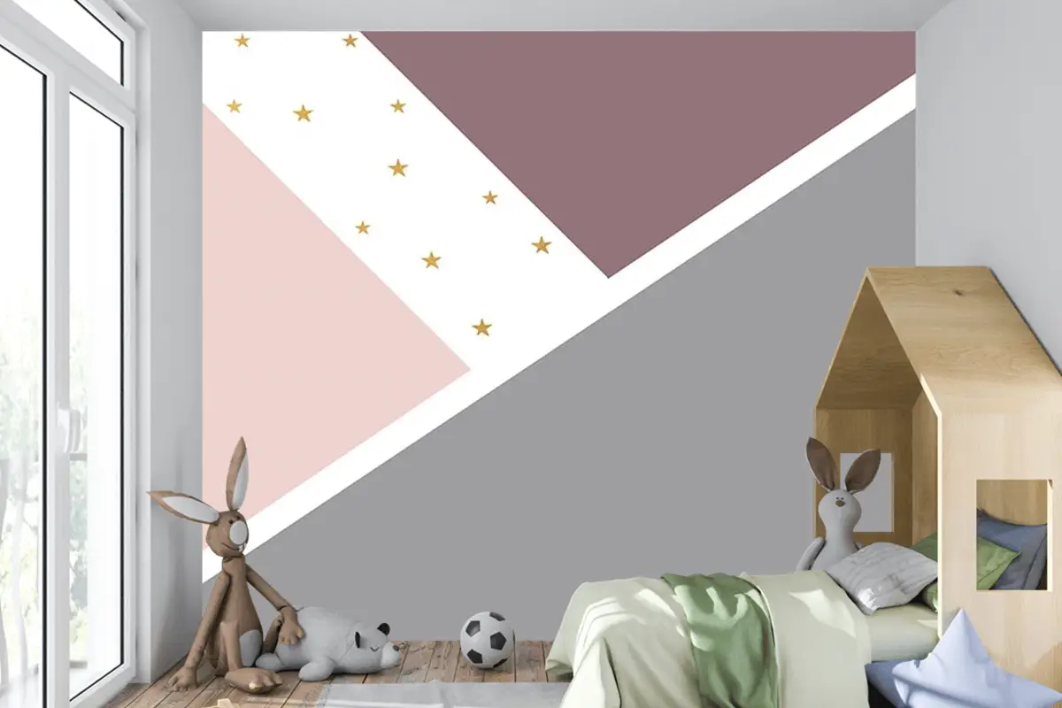 Geometrik Desen Çocuk Odası Duvar Kağıdı