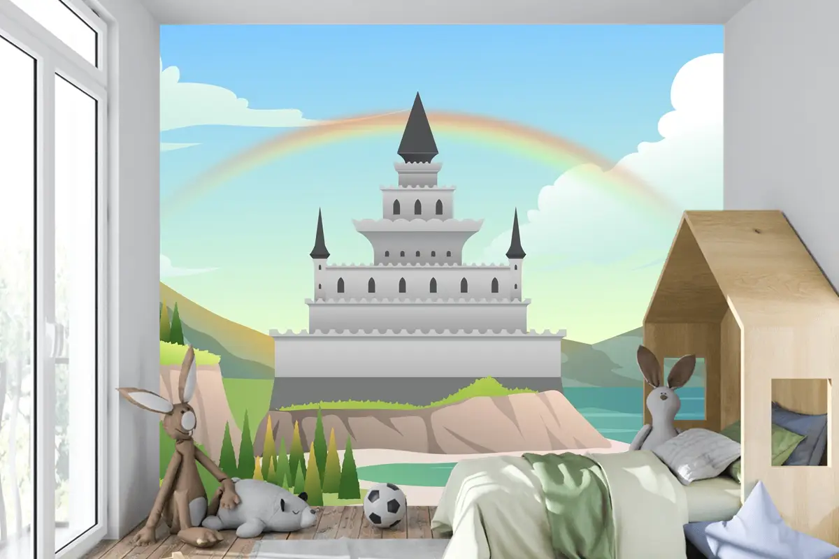 Degrade Peri Masalı Arka Plan Çocuk Odası Duvar Kağıdı Duvar Resimleri