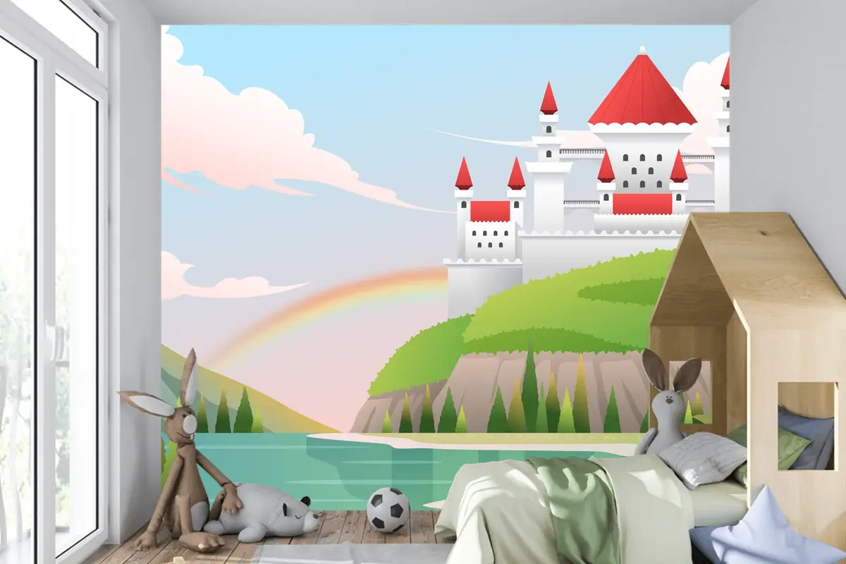 Degrade Peri Masalı Arka Plan Çocuk Odası Duvar Kağıdı 