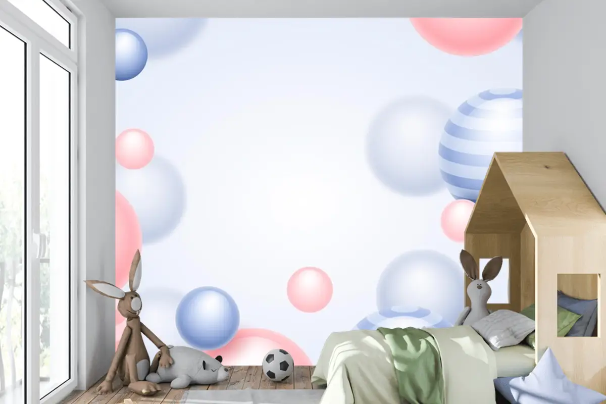 Degrade Küreler Arka Plan Çocuk Odası Duvar Kağıdı 