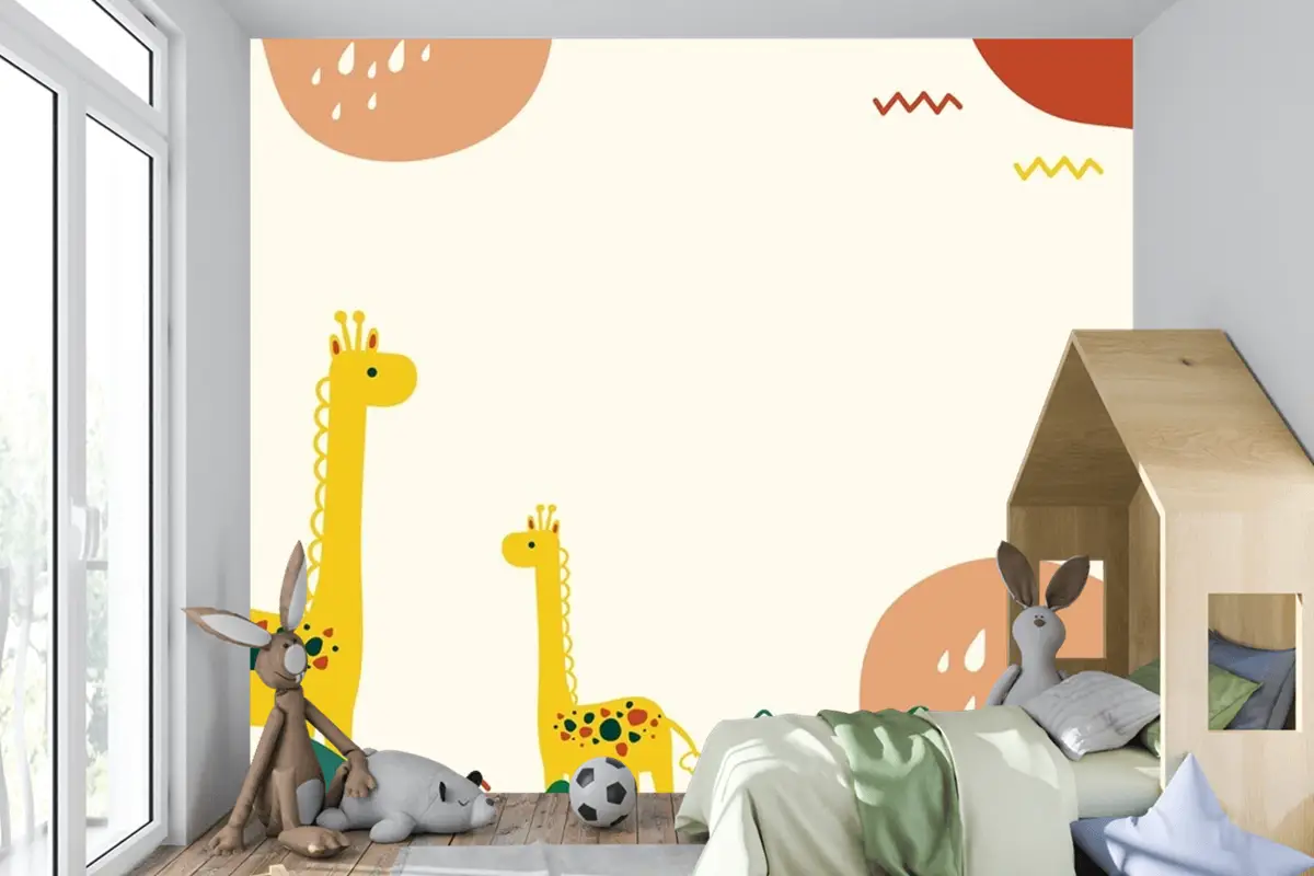 Elle Çizilmiş Doodle Arka Plan Çocuk Odası Duvar Kağıdı 