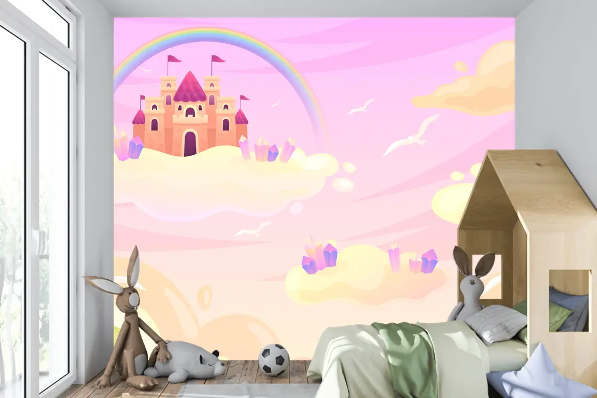 Elle Çizilmiş Peri Masalı Arka Plan Çocuk Odası Duvar Kağıdı