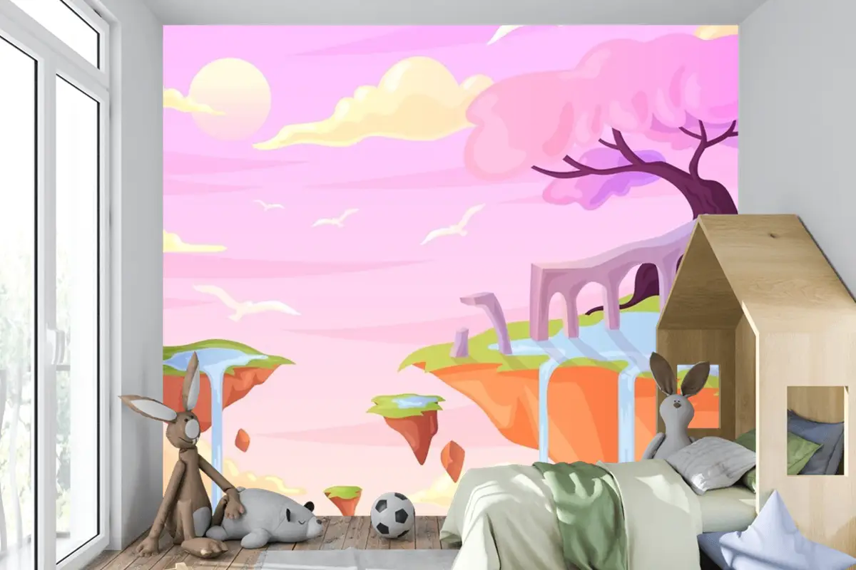 Elle Çizilmiş Peri Masalı Çocuk Odası Duvar Kağıdı