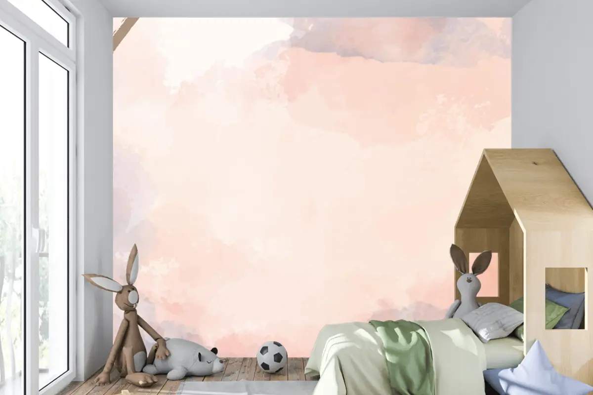 Suluboya Çocuk Odası Duvar Kağıdı Duvarında El Boyalı Soyut Arka Plan