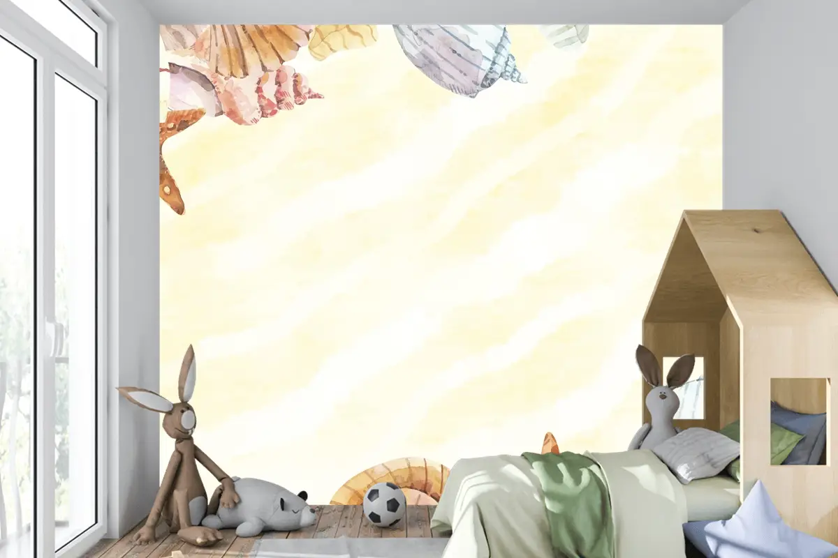 El Boyalı Suluboya Yaz Çocuk Odası Duvar Kağıdı 