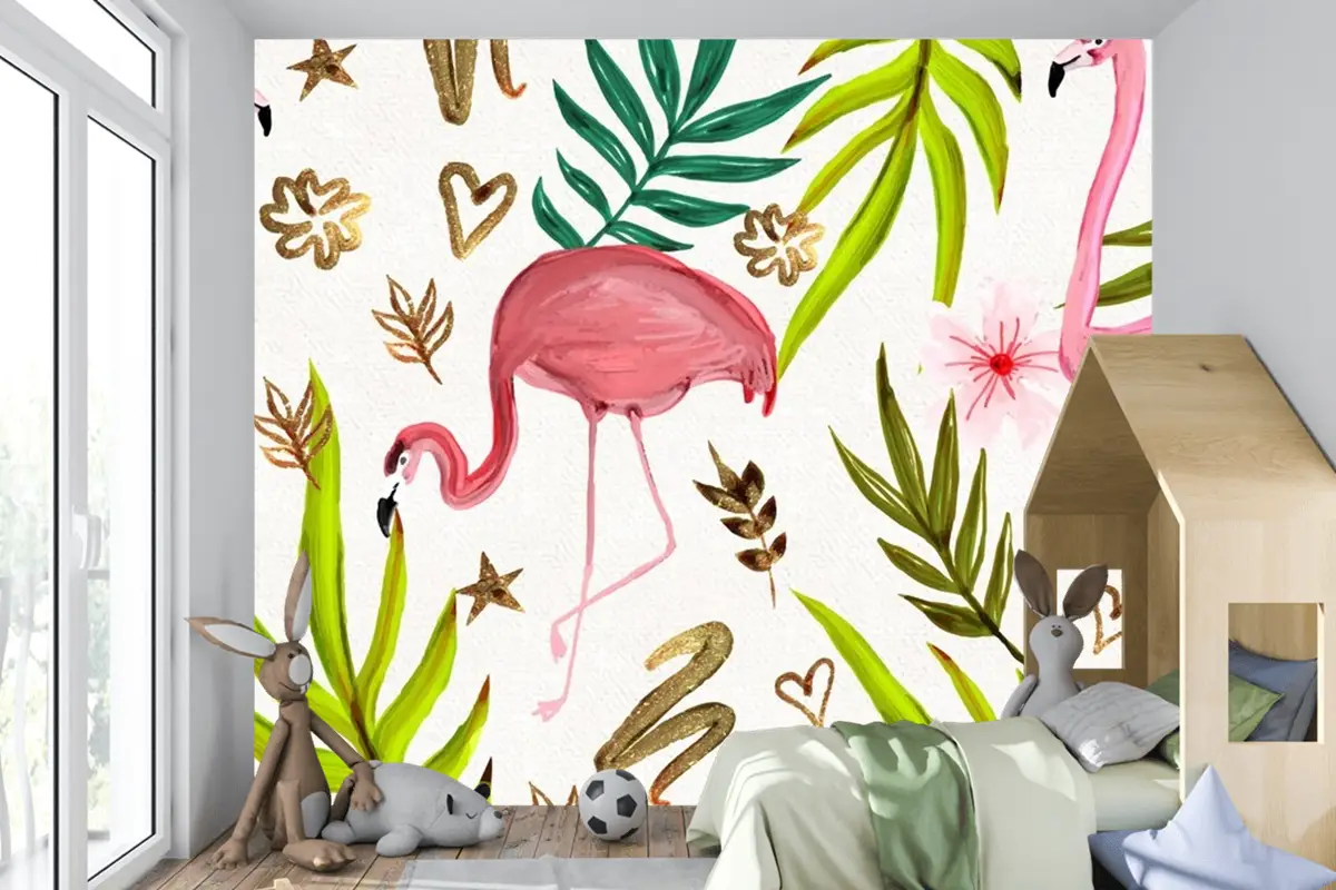 El Boyalı Suluboya Yaz Çocuk Odası Duvar Kağıdı 