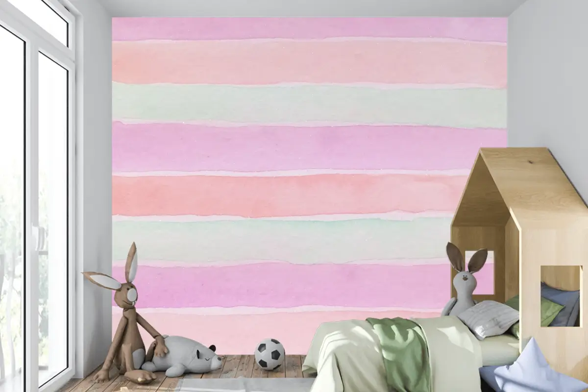 El Boyalı Suluboya Çocuk Odası Duvar Kağıdı 