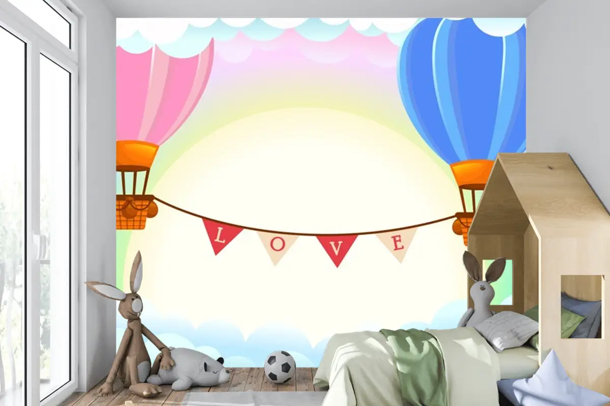 Sıcak Hava Balonu Çocuk Odası Duvar Kağıdı