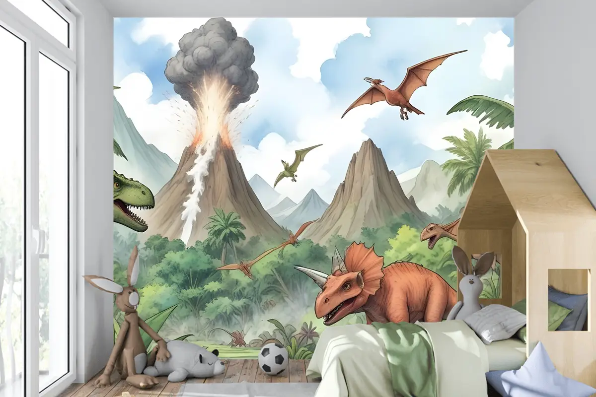 Trex Jurassic World Çocuk Odası Duvar Kağıdı  Ile Çocuk Dinozor