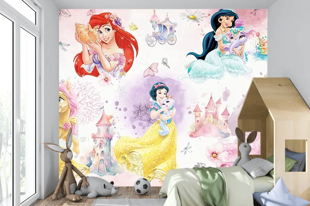 Çocuk Odası Duvar Kağıdı  Prensesler Çocuk Odası Duvar Kağıdı