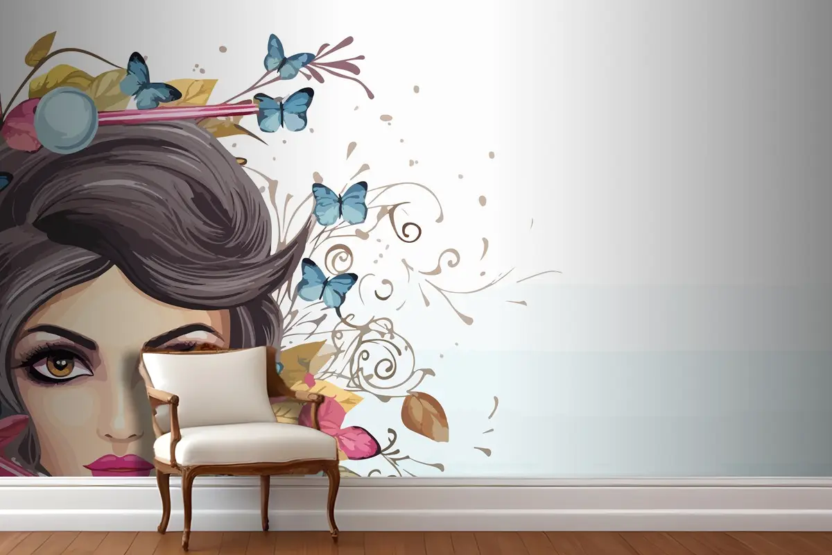 Lüks Moda Kozmetik Tarzı Kadın Kuaför Duvar Kağıdı