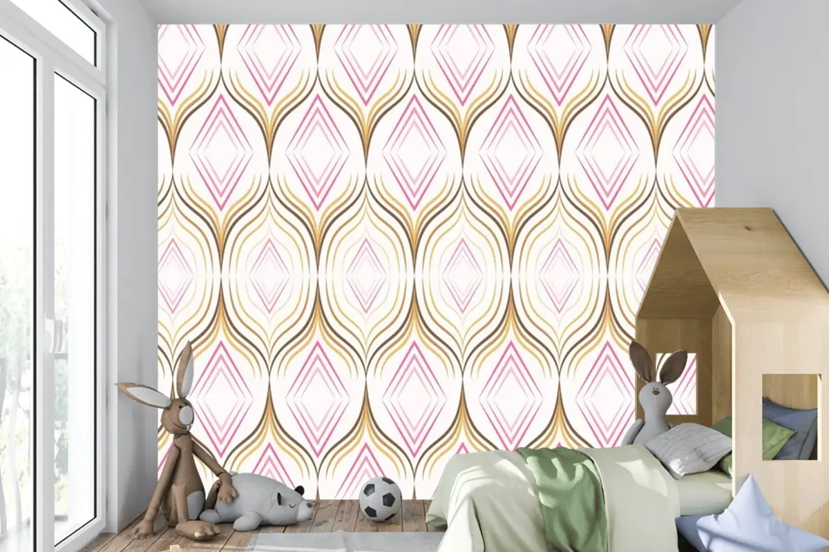 Lüks İpek Kumaş Dikişsiz Desen Çocuk Odası Duvar Kağıdı