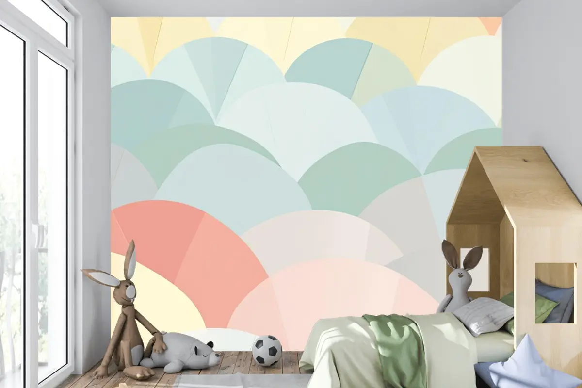 Arka Plan Pastel Çocuk Odası Duvar Kağıdı 