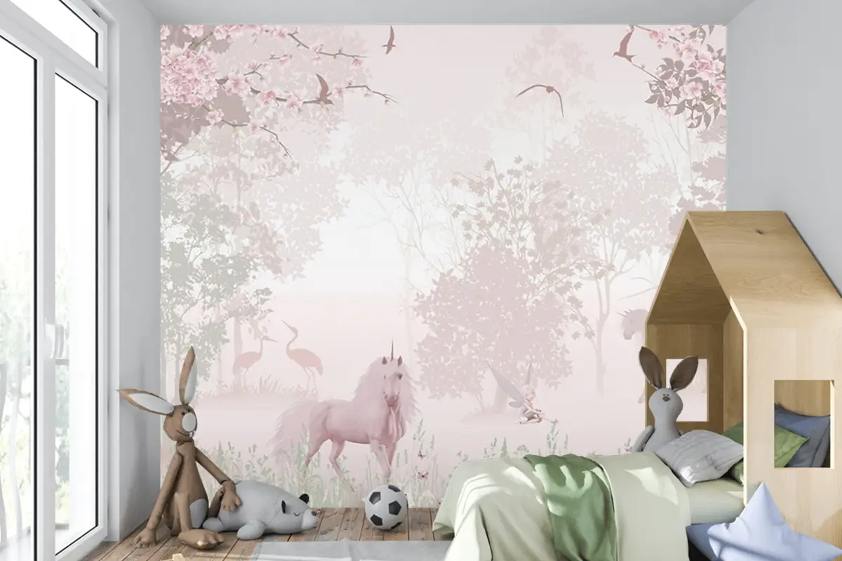 Peri Diyarı Atlar Masalsı Çocuk Odası Duvar Kağıdı