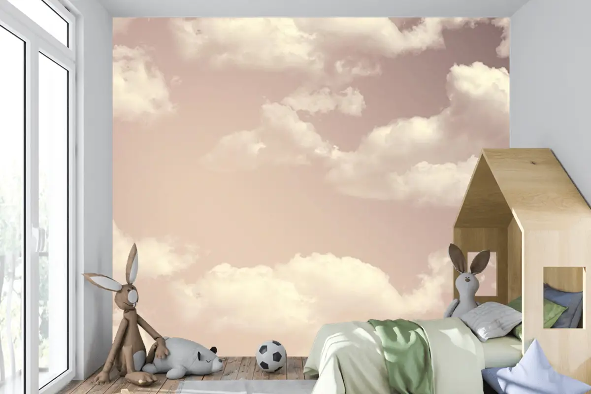 Renkli Bulutlar Çocuk Odası Duvar Kağıdı