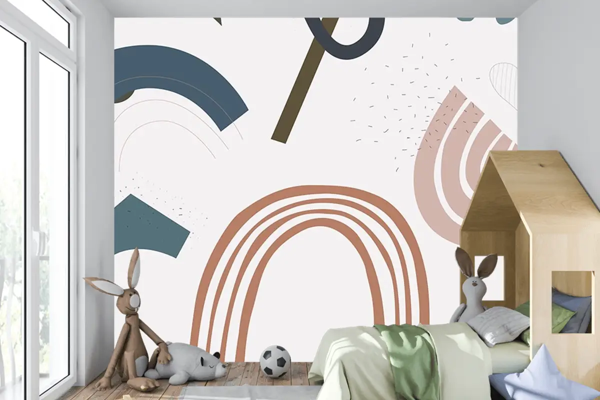 Renkli Gökkuşakları Çocuk Odası Uvar Kağıdı