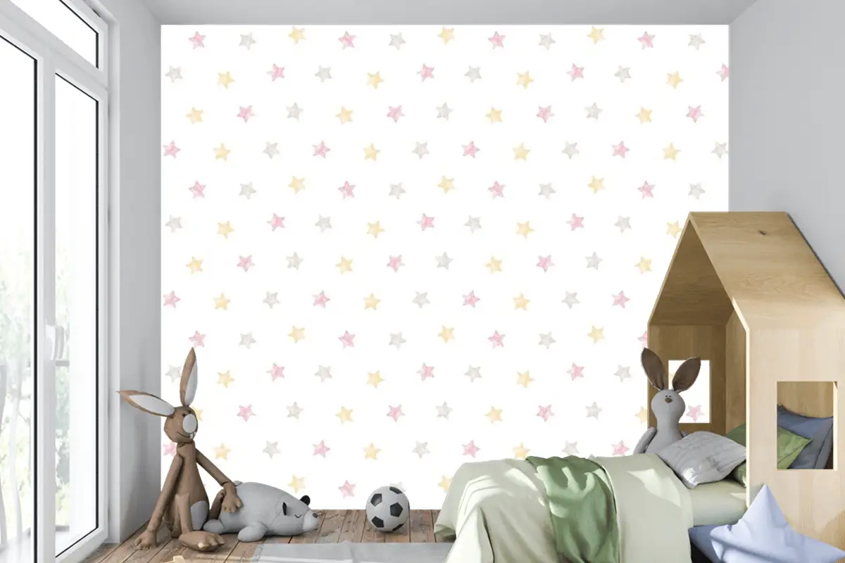 Renkli Yıldızlar Çocuk Odası Duvar Kağıdı