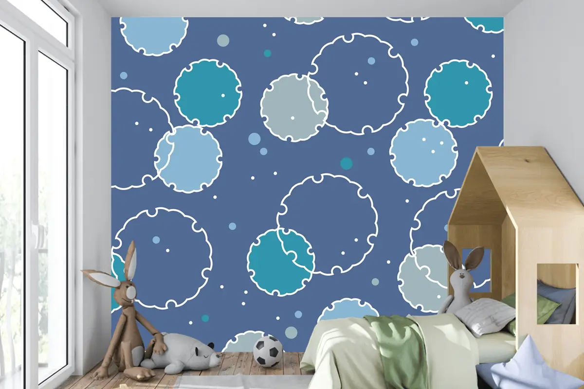 Japon Vintage Kar Grafik Sembolleri Ile Kusursuz Desen Çocuk Odası Duvar Kağıdı