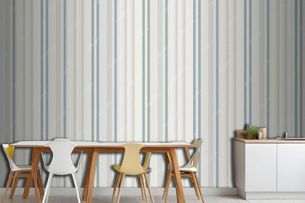 Desen Çizgilerinin Kesintisiz Dokusu Tekstil Şerit Mutfak Duvar Kağıdı