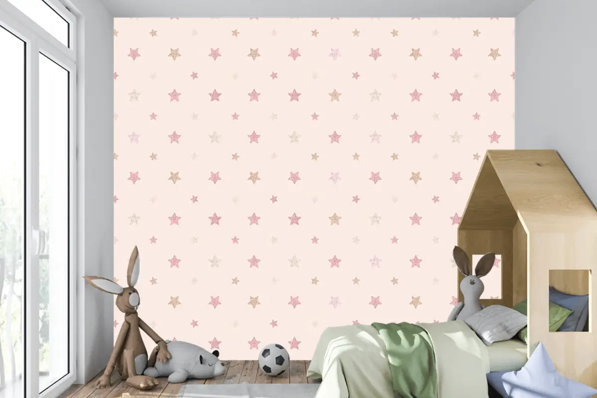Soft Renk Yıldızlar Çocuk Odası Duvar Kağıdı