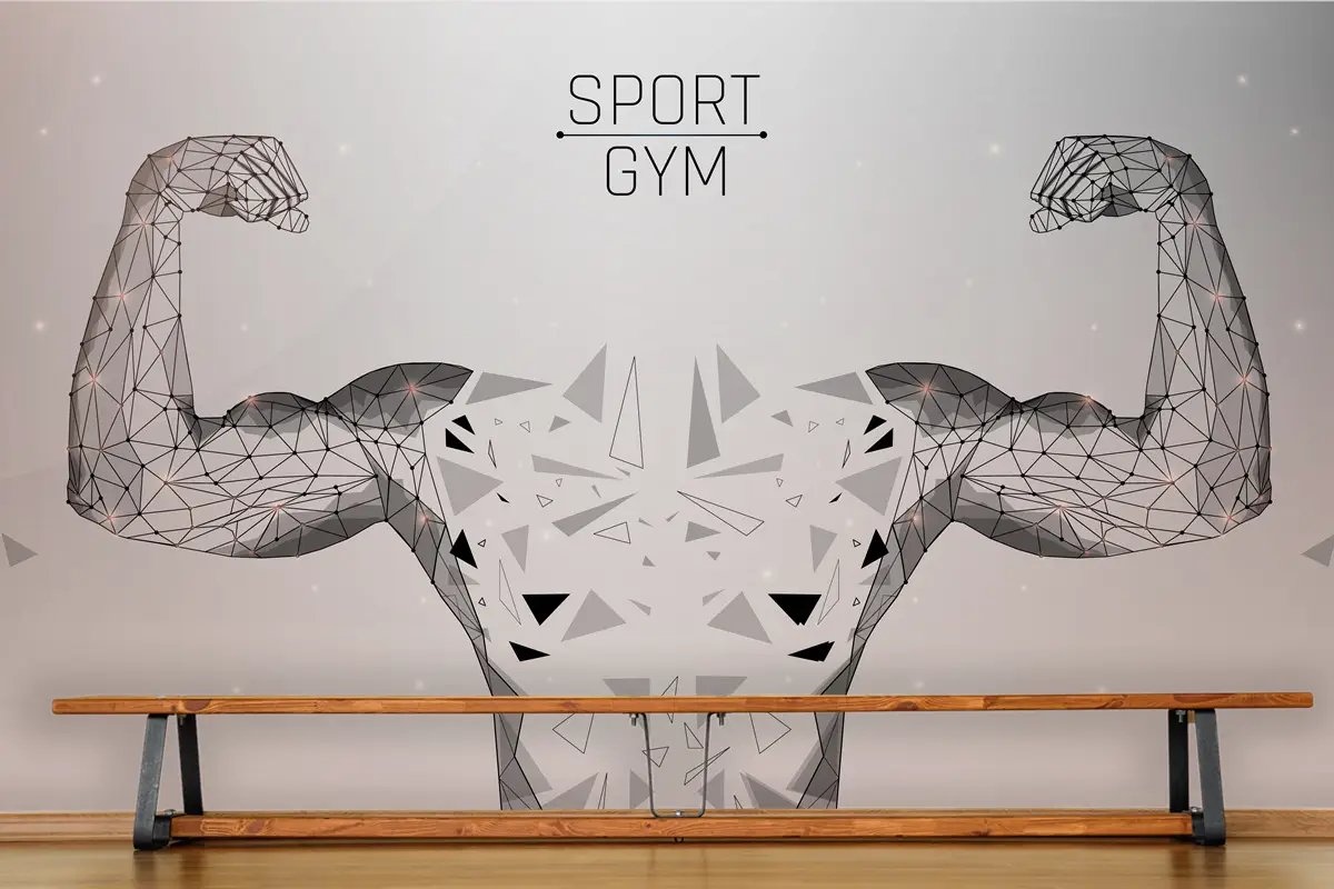 Tel Kafes Stilinde Güçlü Pazı Sporcusu Duvar Kağıdı