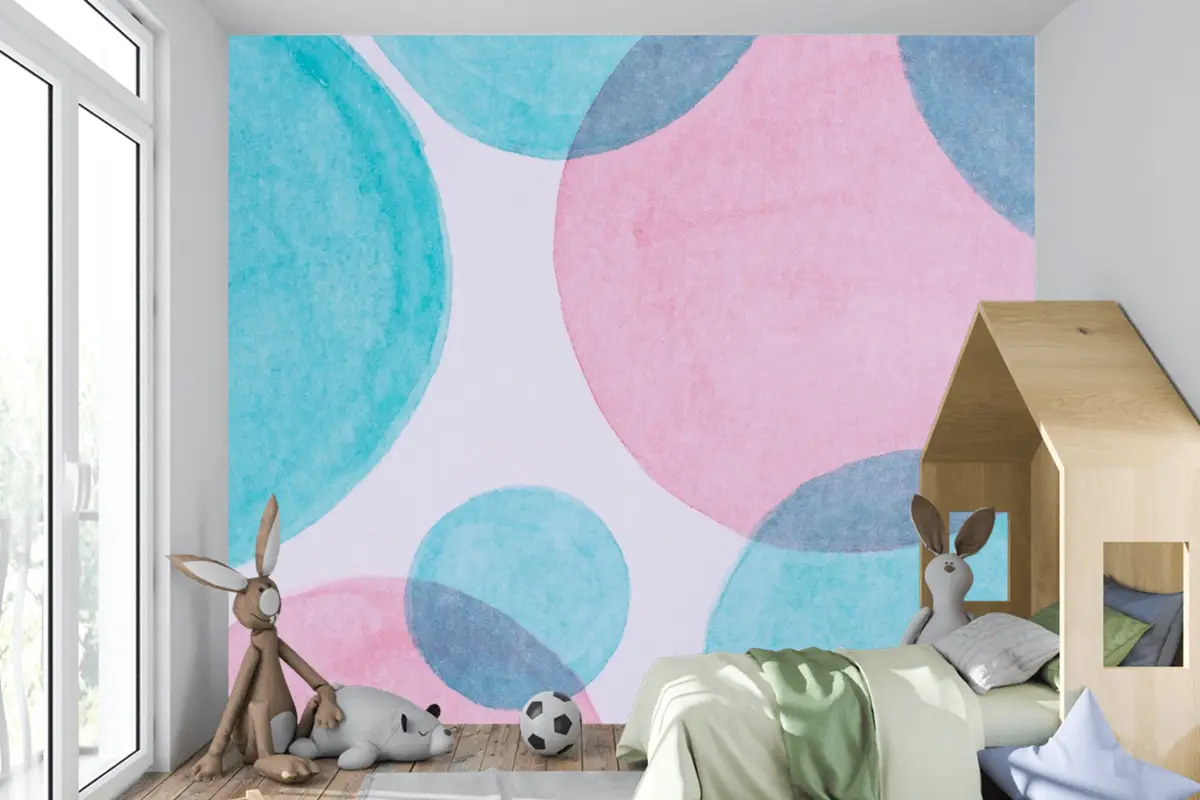 Üstten Görünüm Kağıt Çocuk Odası Duvar Kağıdı Duvar Üzerine Suluboya Boya