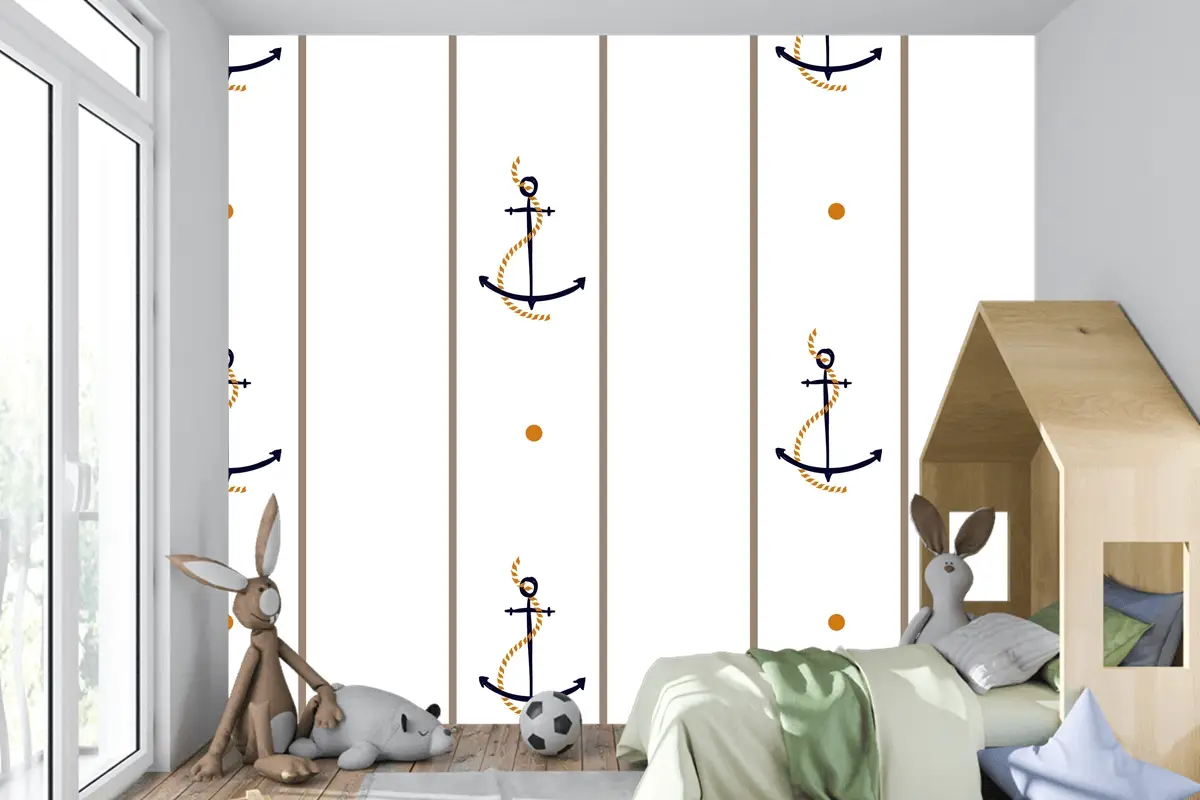 Vektör Kesintisiz Retro Desen Çocuk Odası Duvar Kağıdı