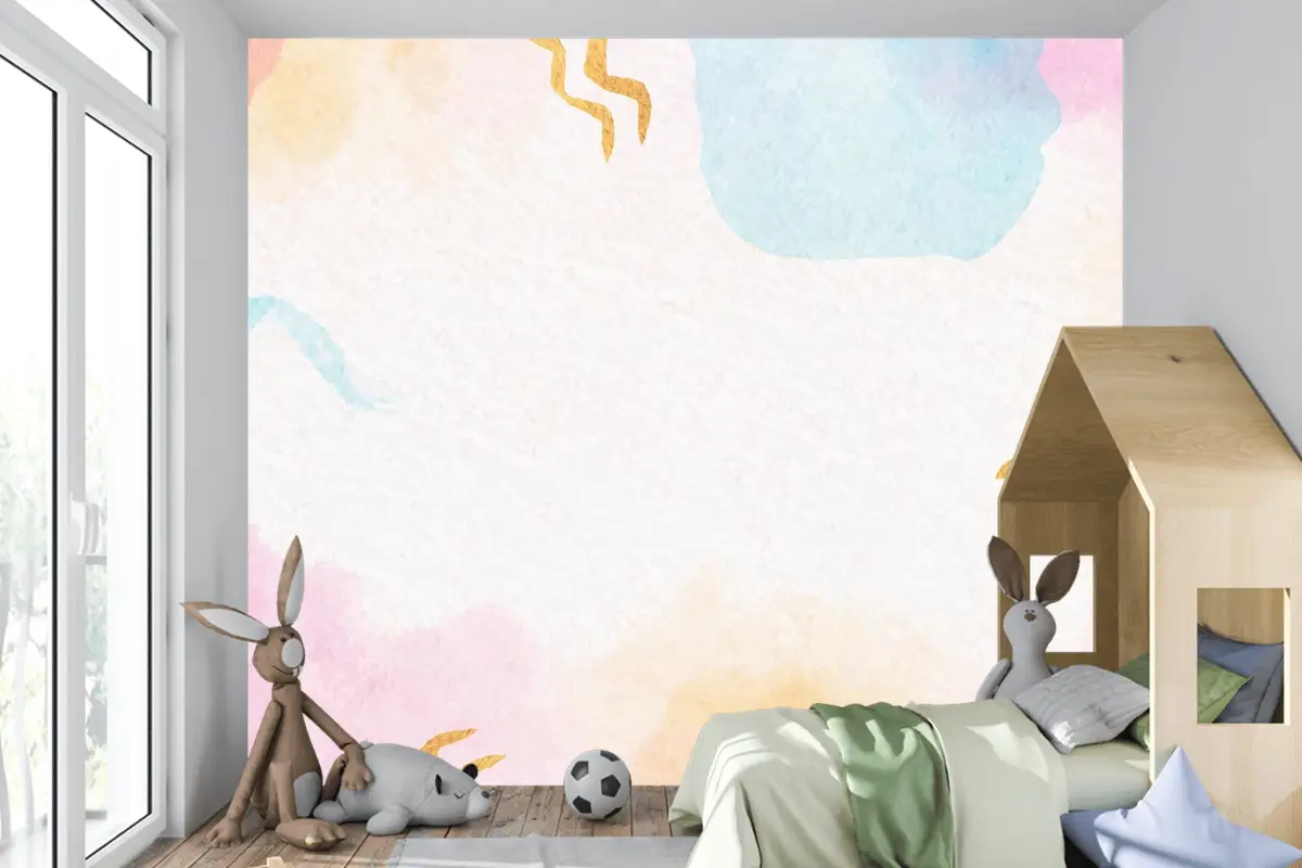 Suluboya Soyut Arka Plan Çocuk Odası Duvar Kağıdı