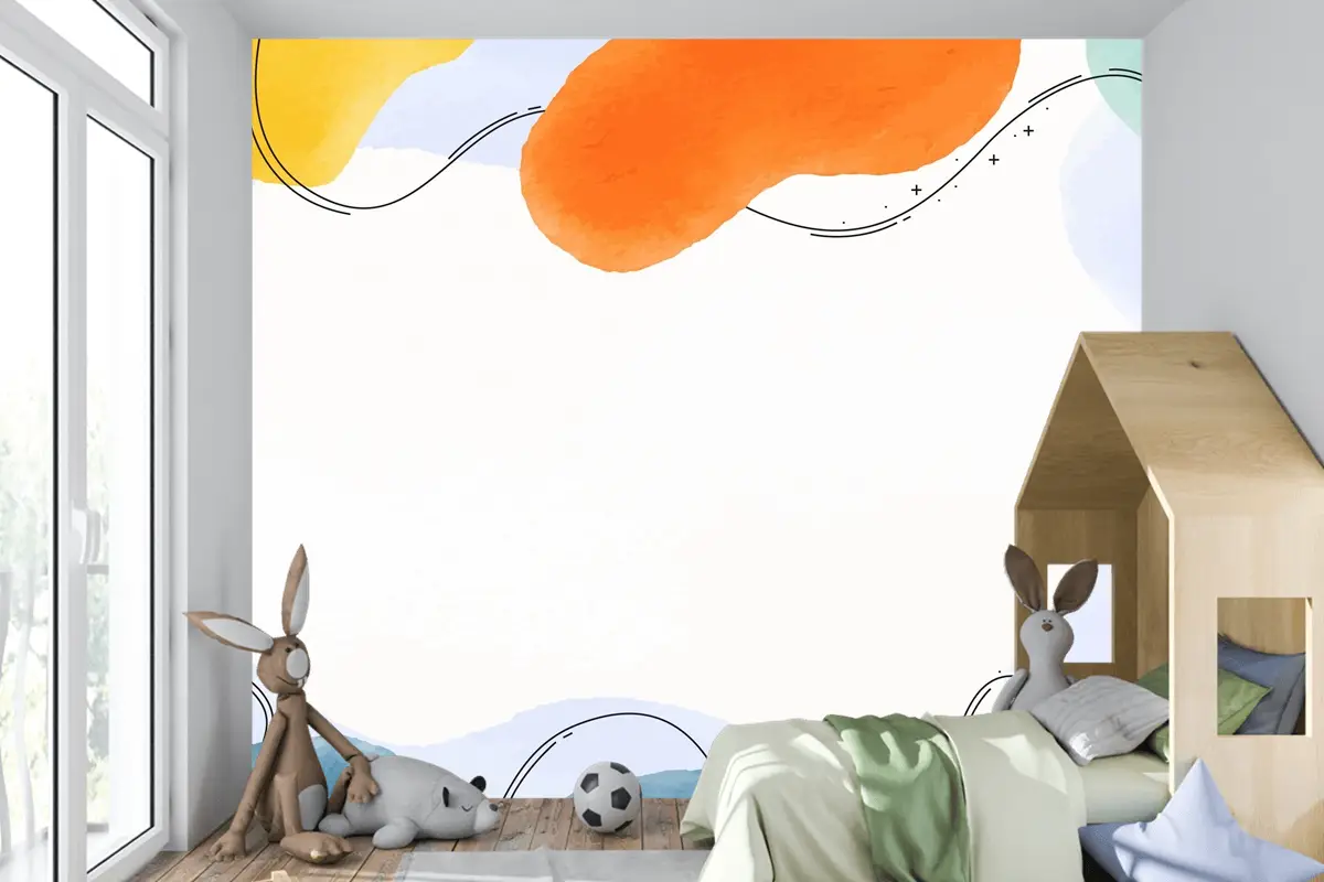 Suluboya Soyut Arka Plan Çocuk Odası Duvar Kağıdı 