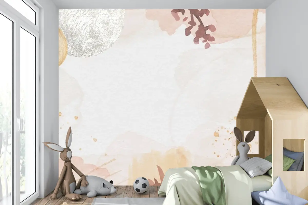 Suluboya Soyut Arka Plan Çocuk Odası Duvar Kağıdı 