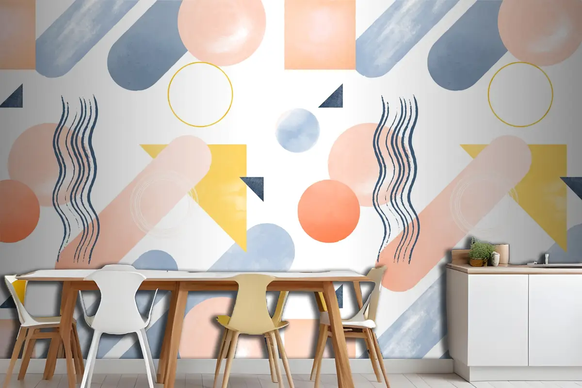 Suluboya Soyut Tasarım Mutfak Duvar Kağıdı 