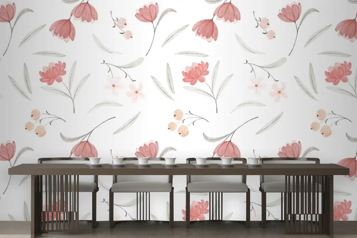 Suluboya Boho Desen Tasarım Duvar Kağıdı