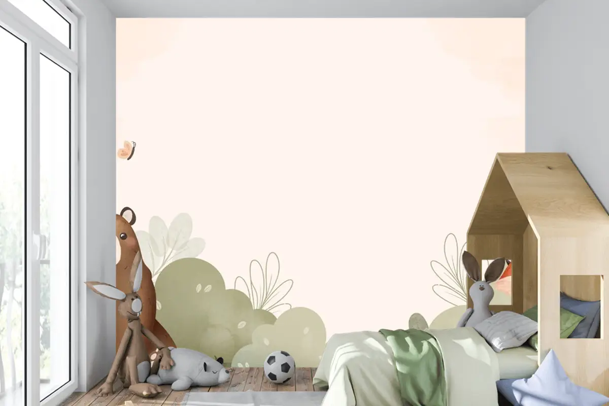 Suluboya Orman Hayvanları Çocuk Odası Duvar Kağıdı