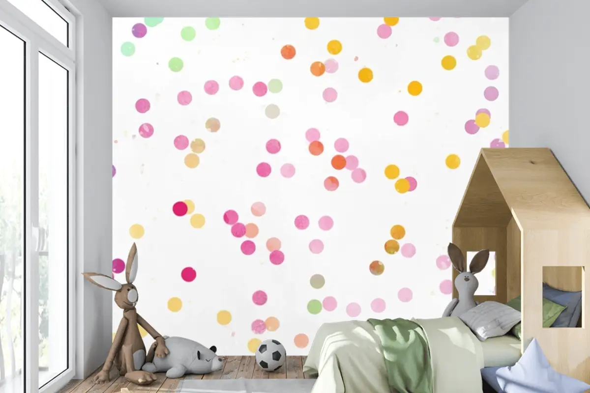 Suluboya Gökkuşağı Arka Plan Çocuk Odası Duvar Kağıdı 