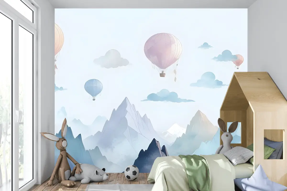 Suluboya Tarzı Çocuk Manzara Çocuk Odası Duvar Kağıdı 