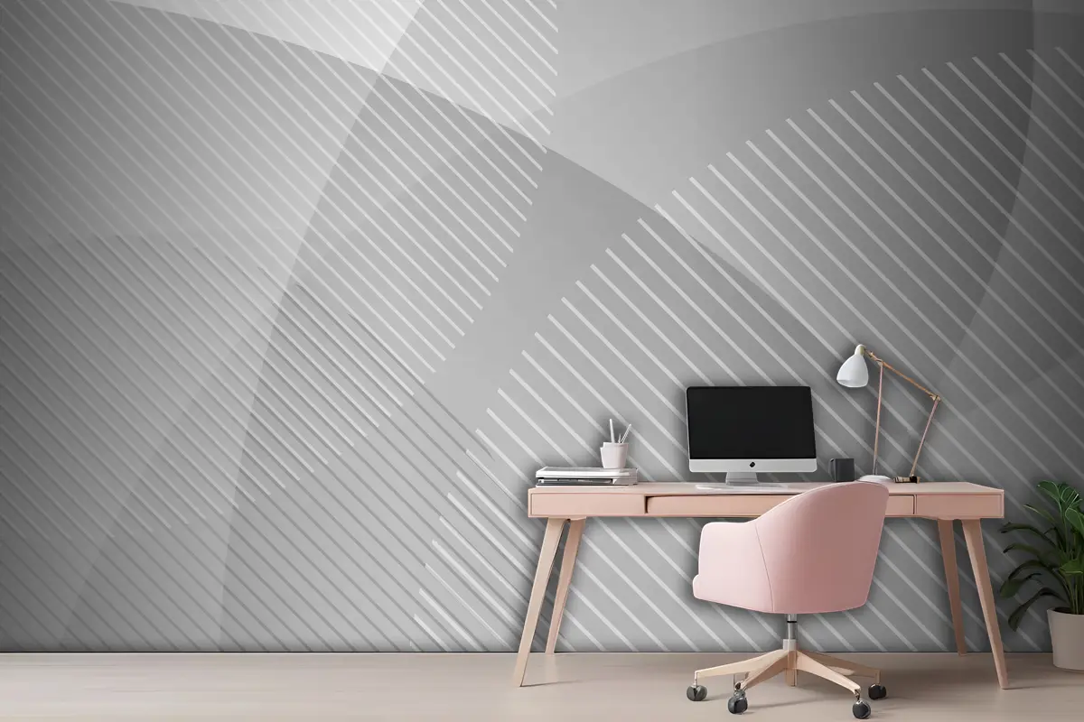 Soyut Beyaz Ve Gri Geometrik Daireler Katman Şeffaflık Ofis Duvar Kağıdı