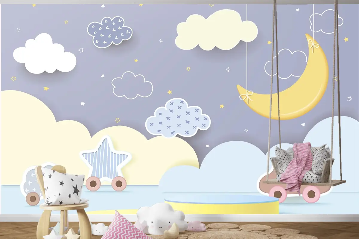 Çocuklar Renkli Podyum Ürün Teşhir Çocuk Odası Duvar Kağıdı Duvar