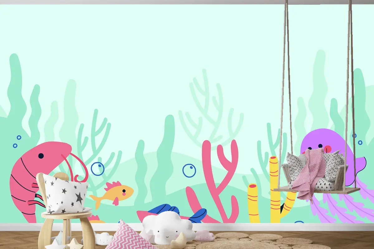 Düz Dünya Okyanuslar Günü Arka Plan Çocuk Odası Duvar Kağıdı