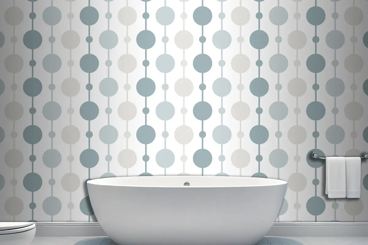 Düz Tasarım İskandinav Desenli Banyo Duvar Kağıdı