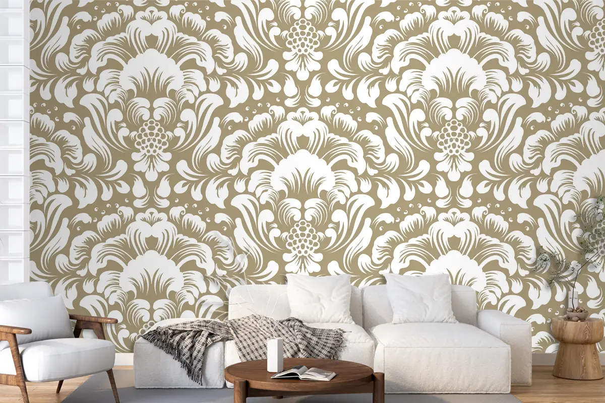 Süs Damask Dikişsiz Desen Duvar Kağıdı