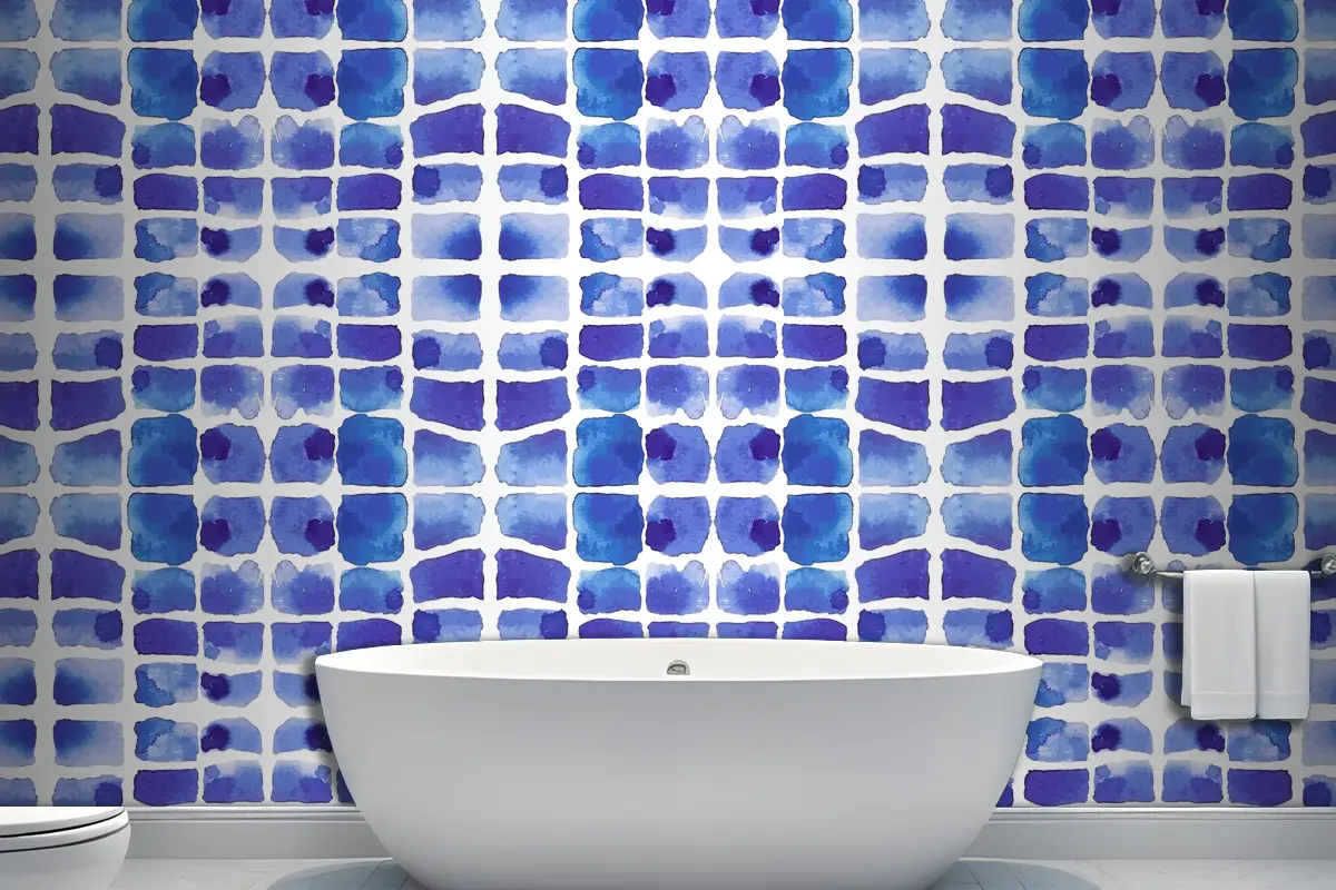 Suluboya Shibori Desenli Banyo Duvar Kağıdı