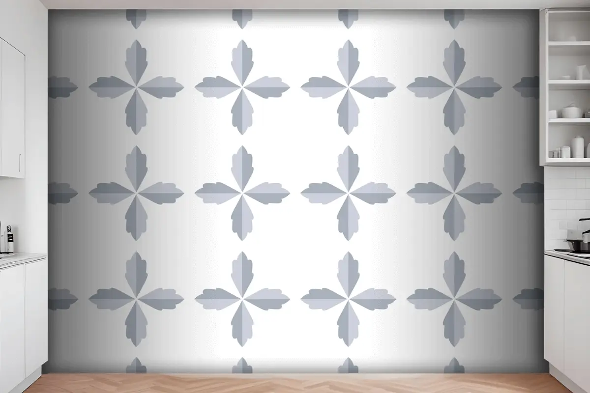 Soyut Çiçek Desenli Arka Plan Mutfak Duvar Kağıdı