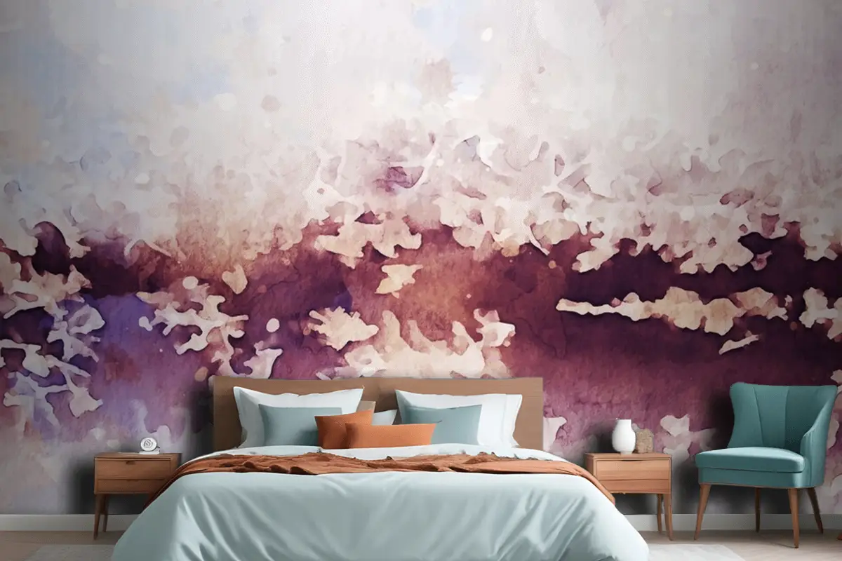 Suluboya Yatak Odası Duvar Kağıdı Duvarının Soyut Dokusu