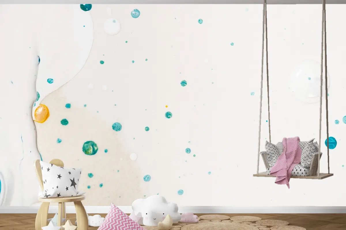 Estetik Arka Plan El Yapımı Deneysel Sanat Çocuk Odası Duvar Kağıdı