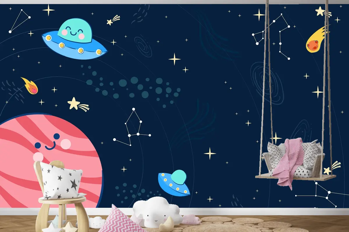 Çocuk Uzay Boys Çocuk Odası Duvar Kağıdı