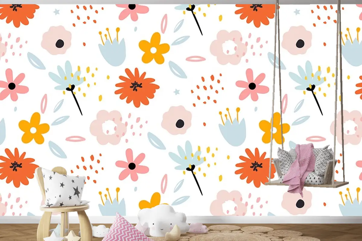 Çiçekler Çocuk Odası Duvar Kağıdı