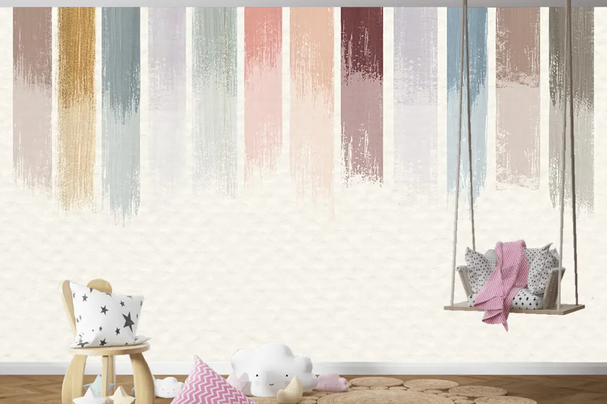 Çocuk Odası Duvar Kağıdı  Bebek Odası Soft Renkler
